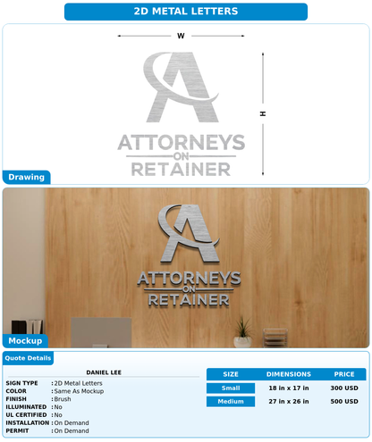 CUSTOM MOCKUP SIGN FOR Daniel Lee