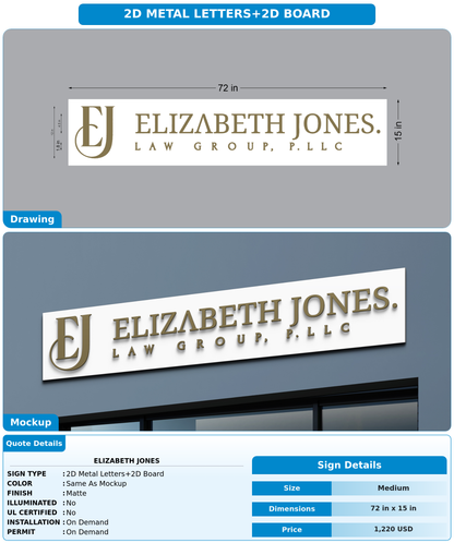 CUSTOM MOCKUP SIGN FOR Elizabeth Jones