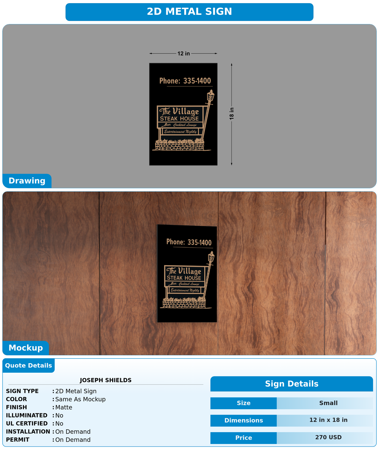 CUSTOM MOCKUP SIGN FOR Joseph Shields
