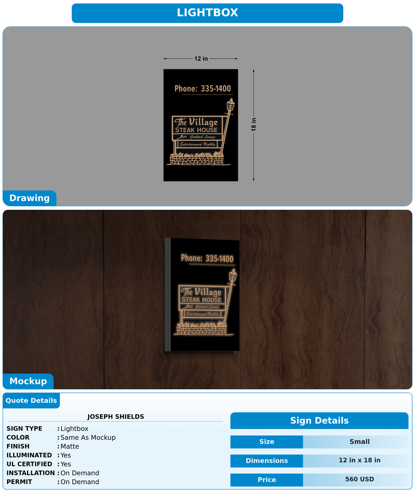 CUSTOM MOCKUP SIGN FOR Joseph Shields