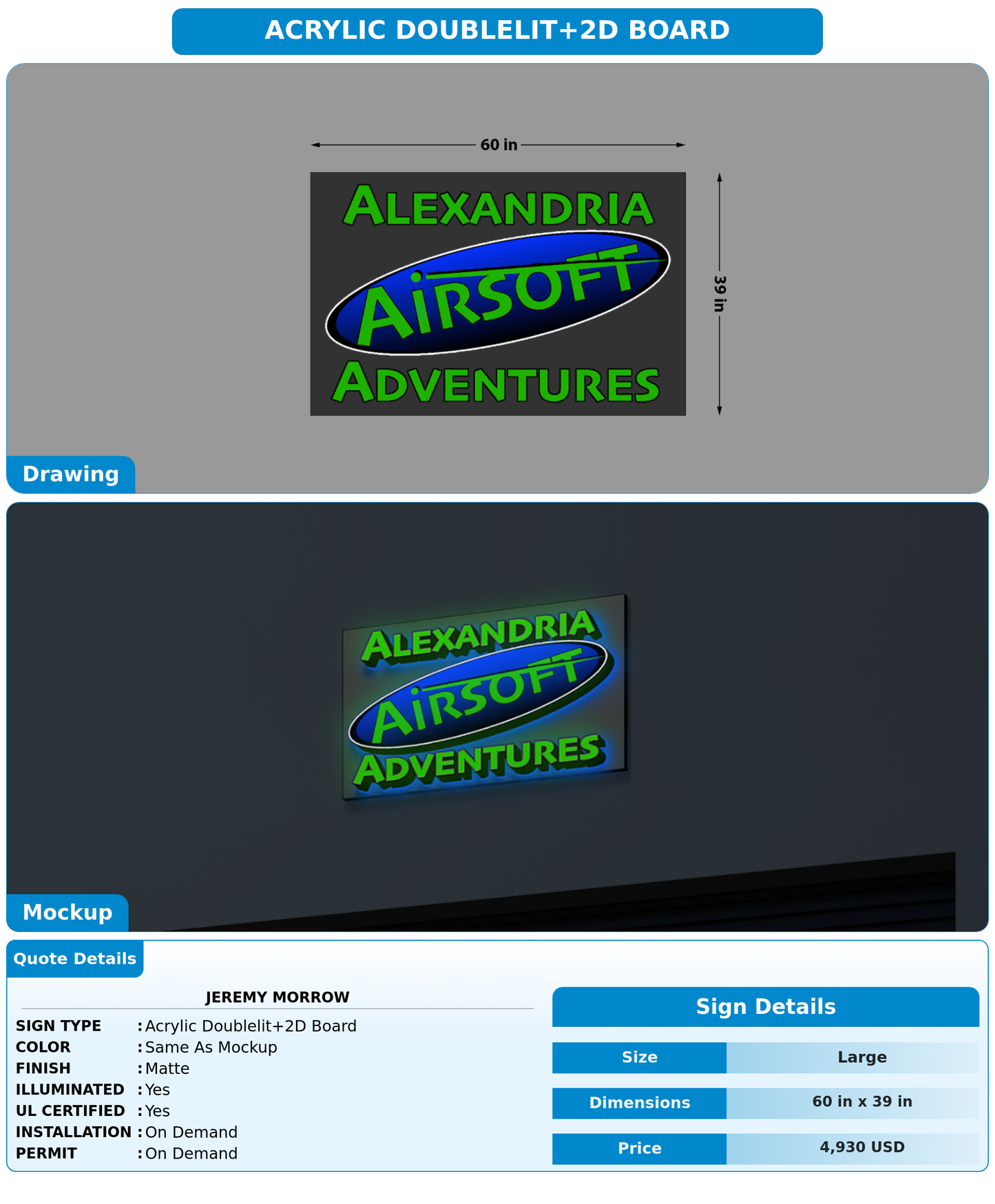 CUSTOM MOCKUP SIGN FOR Jeremy Morrow