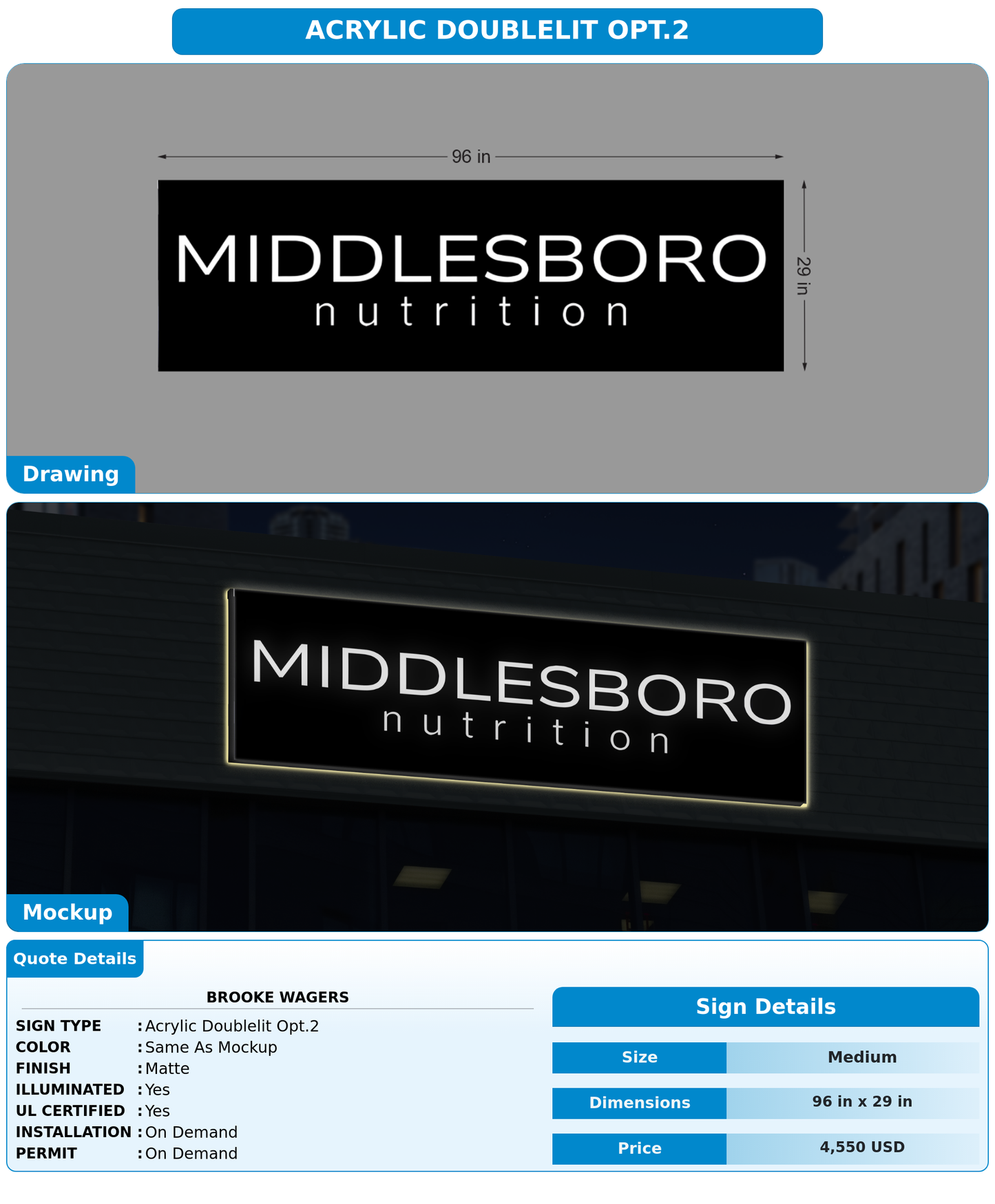 CUSTOM MOCKUP SIGN FOR Brooke Wagers