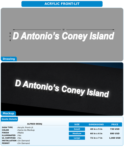 CUSTOM MOCKUP SIGN FOR Alfred dedaj