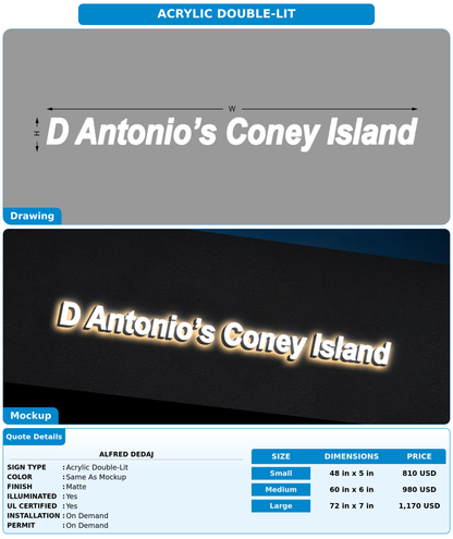 CUSTOM MOCKUP SIGN FOR Alfred dedaj