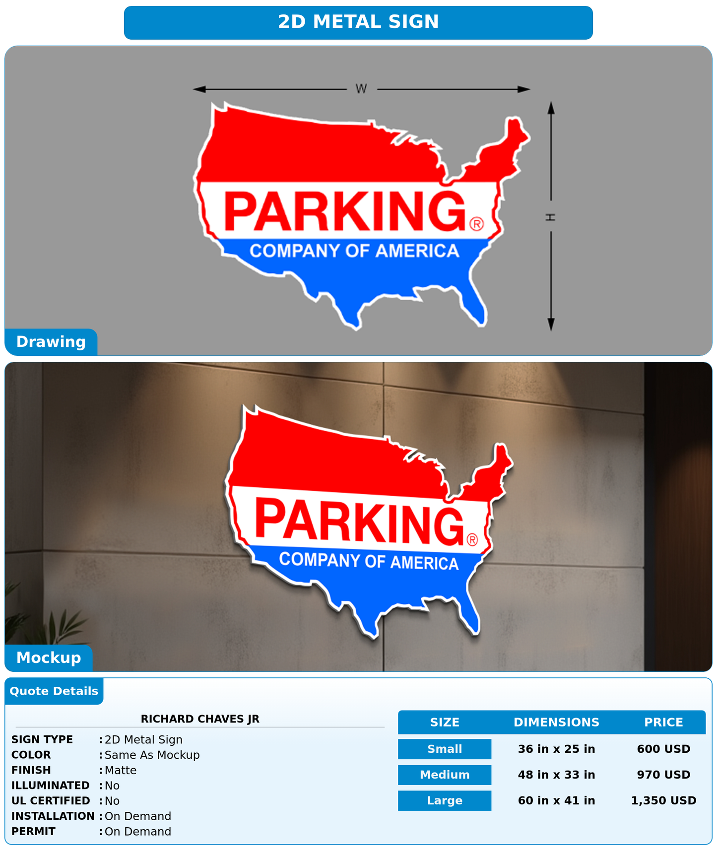 CUSTOM MOCKUP SIGN FOR Richard Chaves Jr