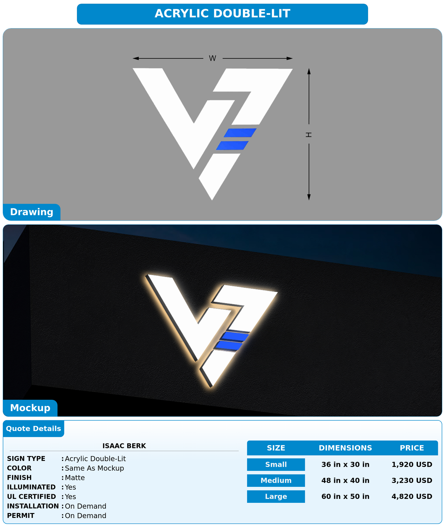 CUSTOM MOCKUP SIGN FOR isaac berk