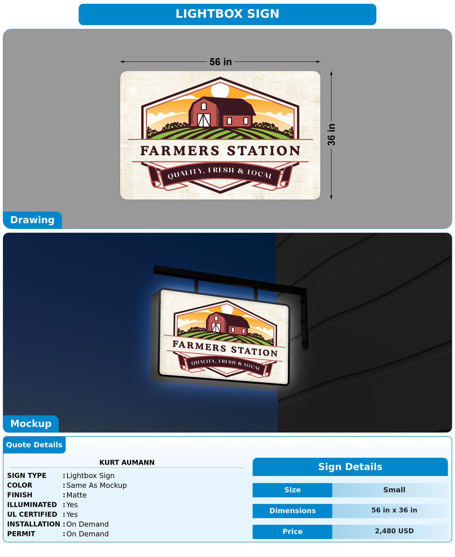 CUSTOM MOCKUP SIGN FOR Kurt Aumann