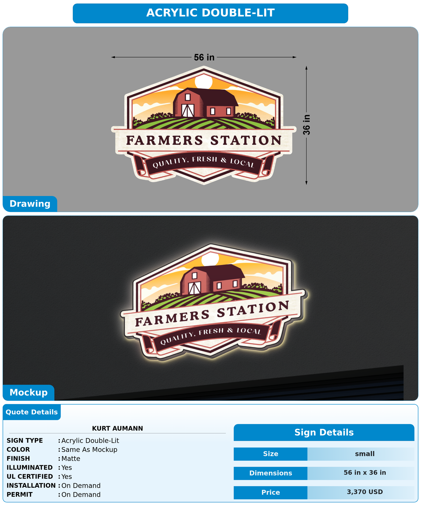 CUSTOM MOCKUP SIGN FOR Kurt Aumann