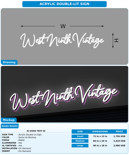 CUSTOM MOCKUP SIGN FOR AI Signs Test 50