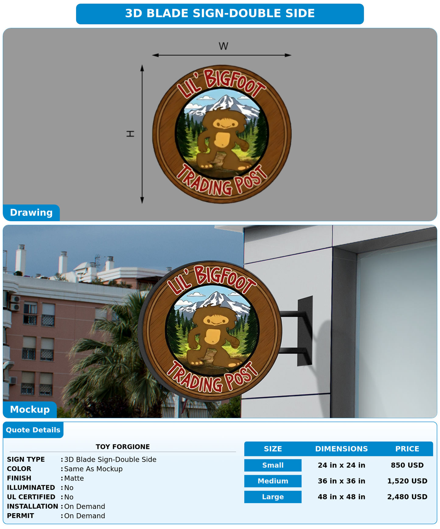 CUSTOM MOCKUP SIGN FOR Toy Forgione