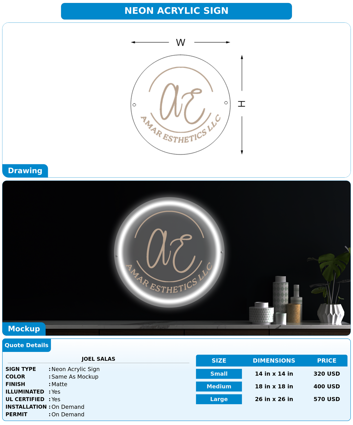 CUSTOM MOCKUP SIGN FOR Joel Salas
