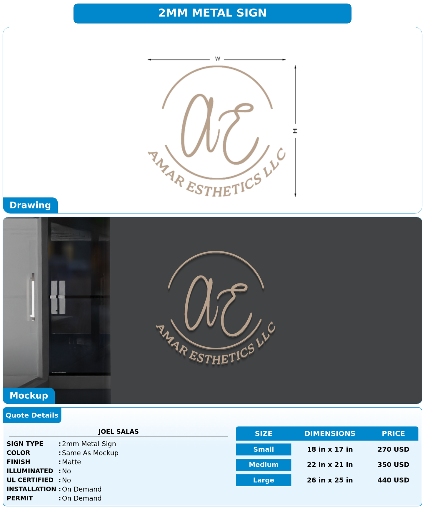 CUSTOM MOCKUP SIGN FOR Joel Salas