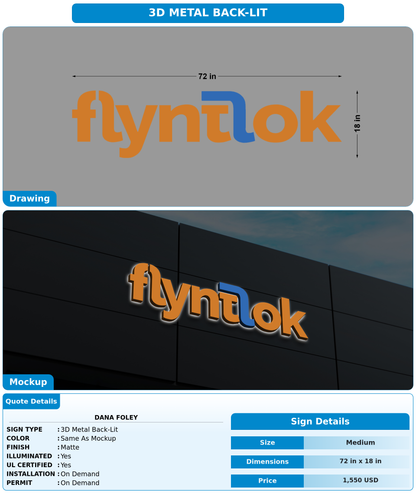 CUSTOM MOCKUP SIGN FOR Dana foley