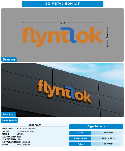 CUSTOM MOCKUP SIGN FOR Dana foley