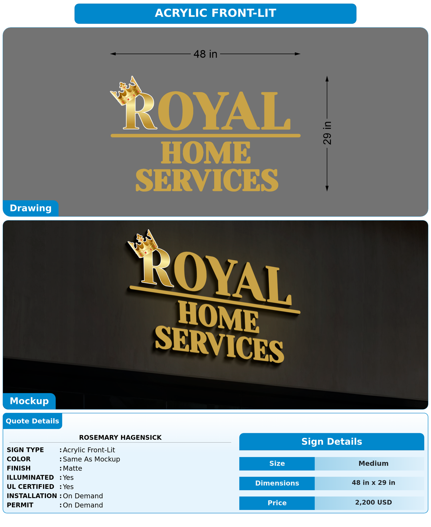 CUSTOM MOCKUP SIGN FOR Rosemary Hagensick