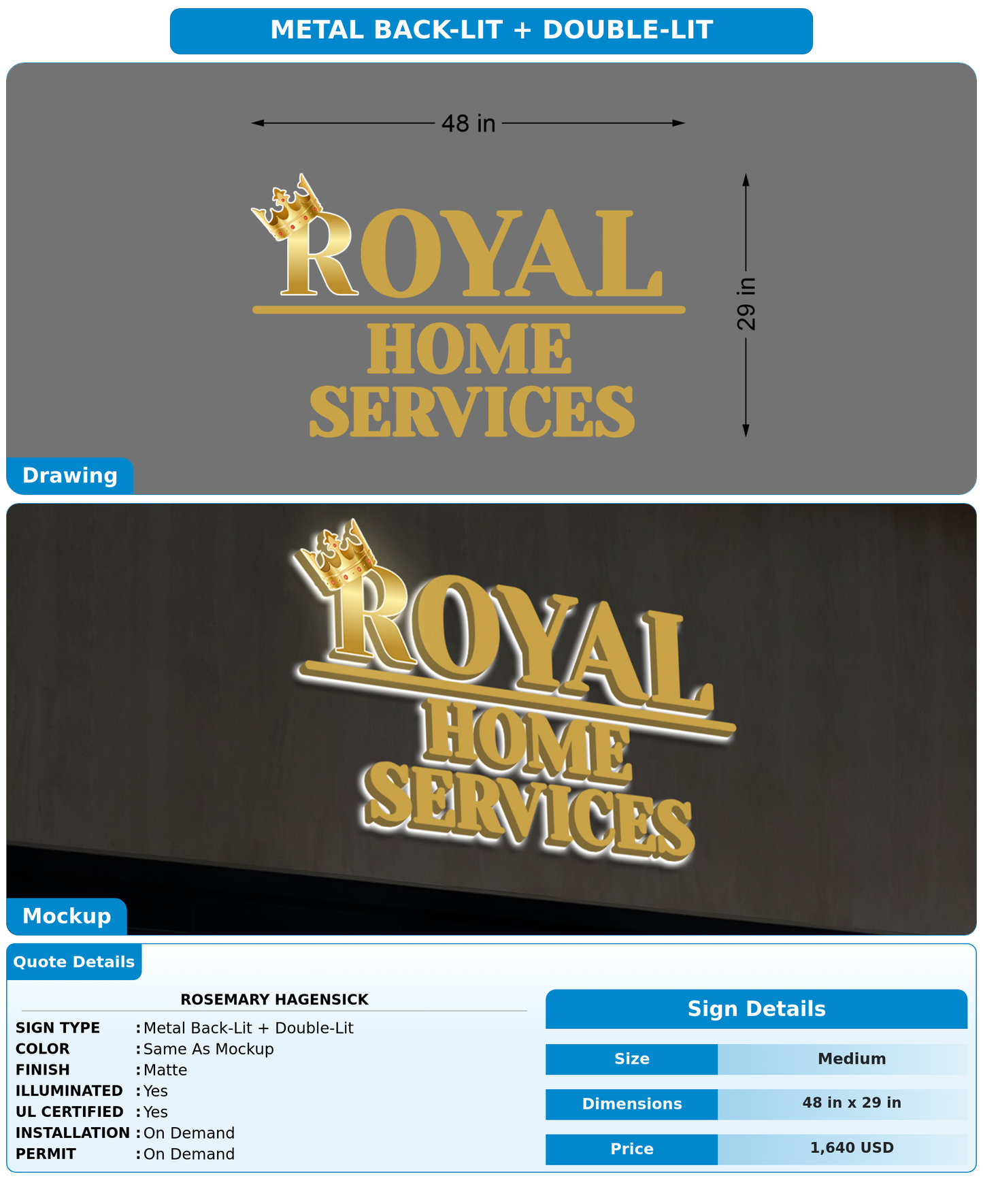 CUSTOM MOCKUP SIGN FOR Rosemary Hagensick