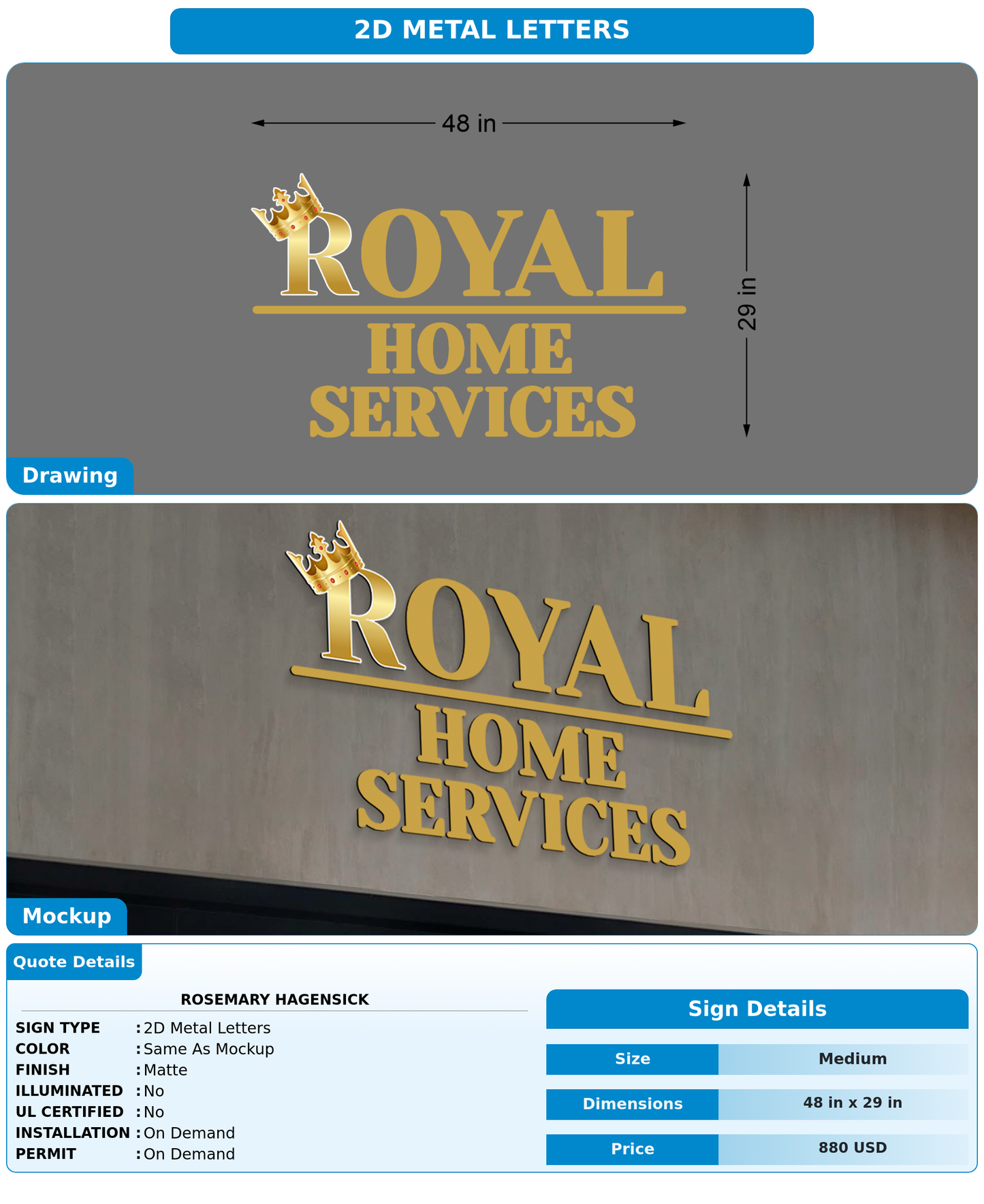 CUSTOM MOCKUP SIGN FOR Rosemary Hagensick
