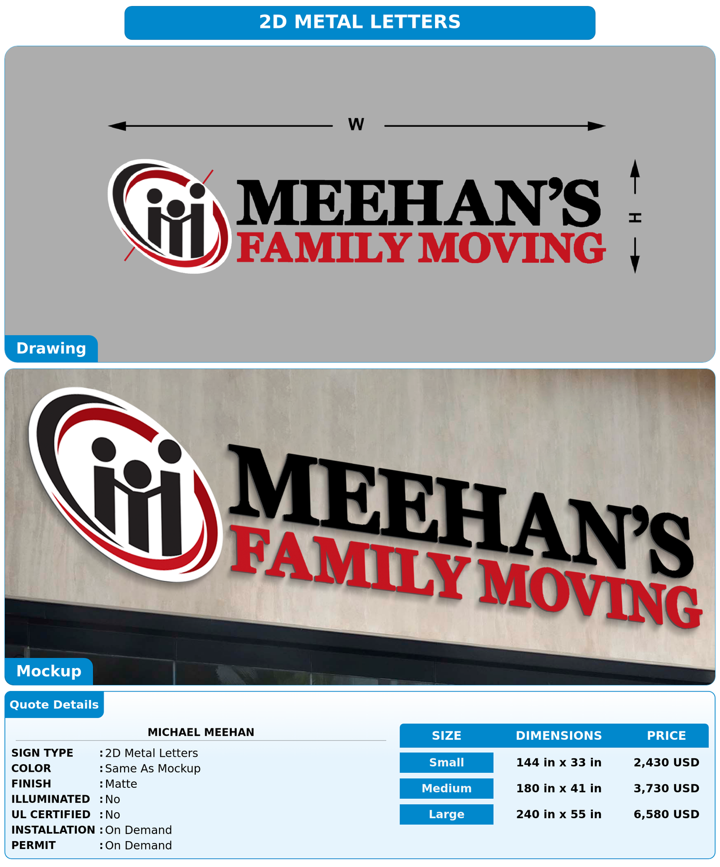 CUSTOM MOCKUP SIGN FOR Michael Meehan