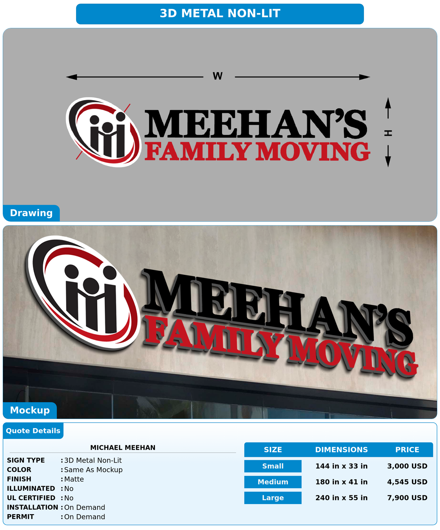 CUSTOM MOCKUP SIGN FOR Michael Meehan