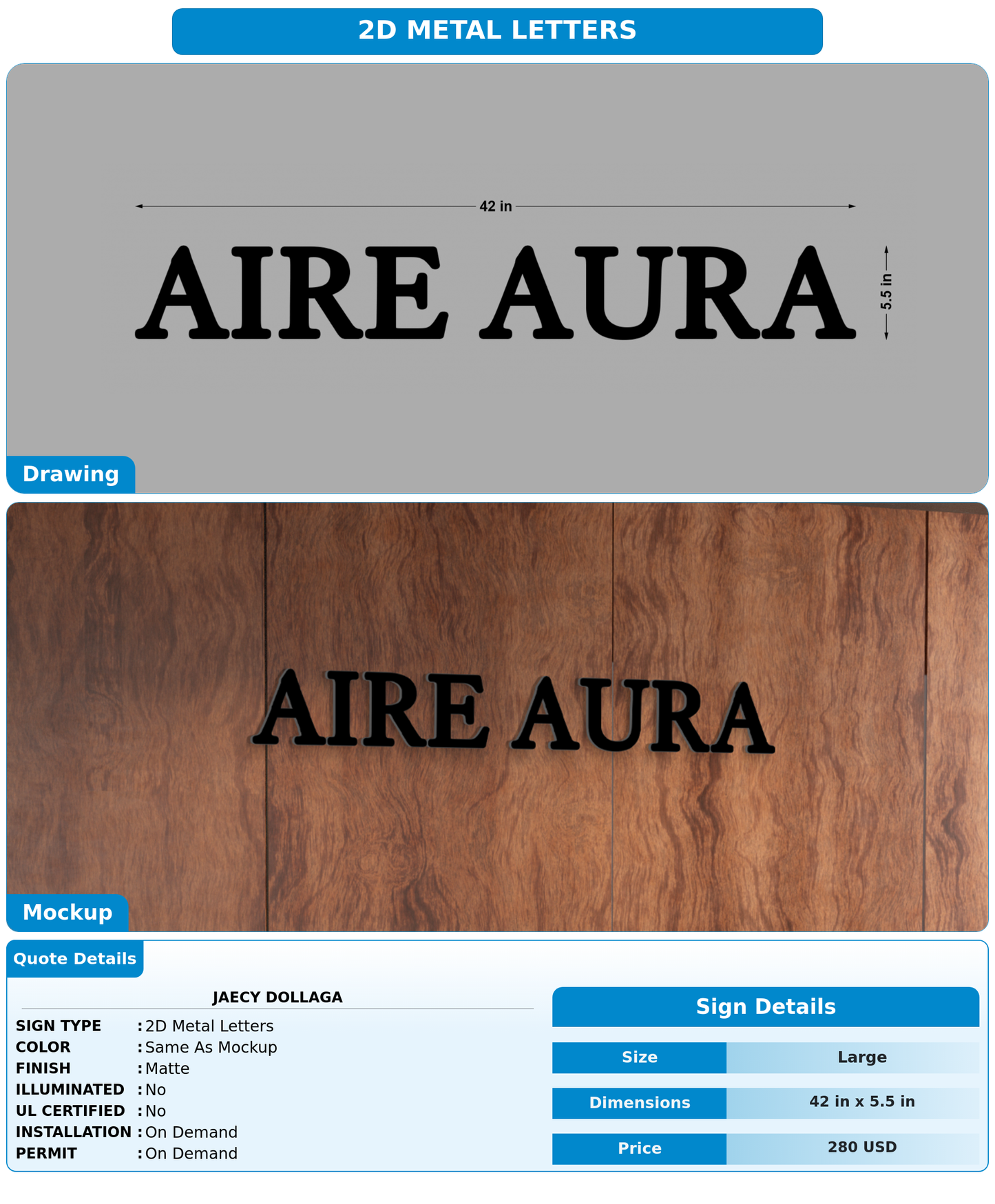 CUSTOM MOCKUP SIGN FOR Jaecy Dollaga
