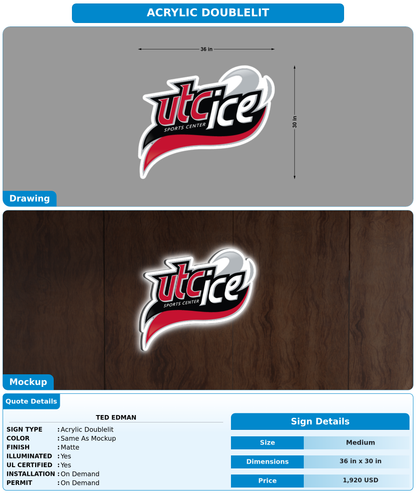 CUSTOM MOCKUP SIGN FOR Ted Edman