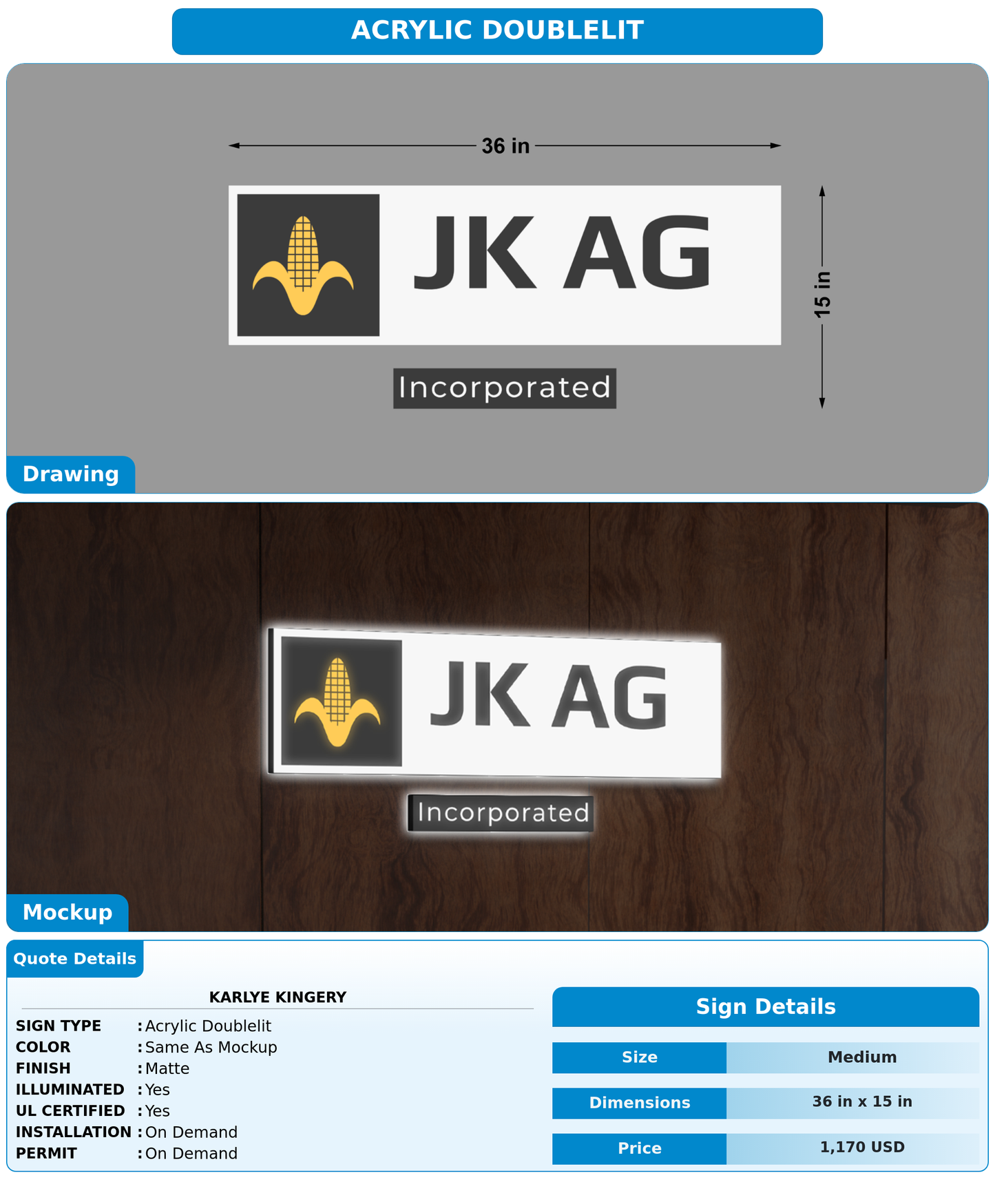 CUSTOM MOCKUP SIGN FOR Karlye Kingery