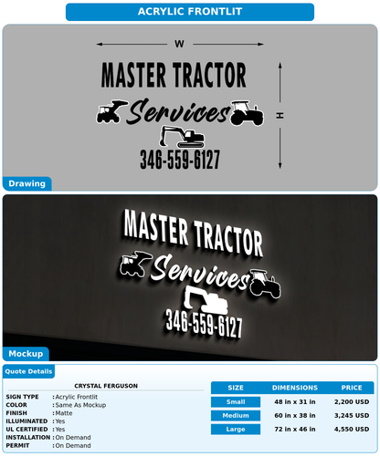 CUSTOM MOCKUP SIGN FOR Crystal Ferguson
