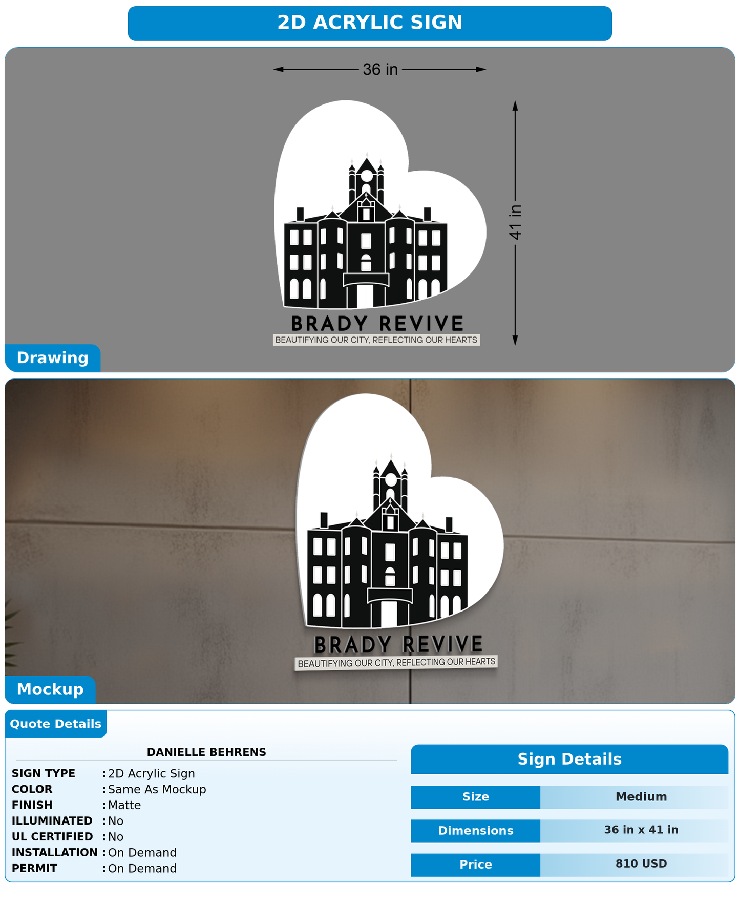 CUSTOM MOCKUP SIGN FOR Danielle Behrens
