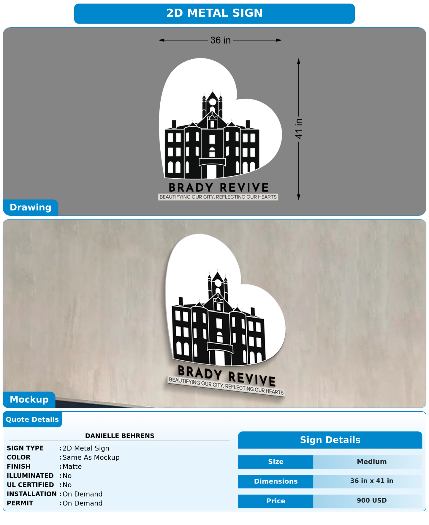 CUSTOM MOCKUP SIGN FOR Danielle Behrens