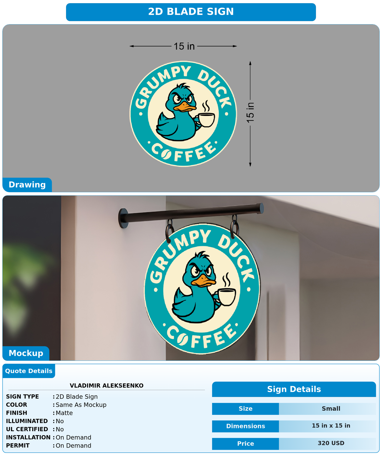 CUSTOM MOCKUP SIGN FOR Vladimir Alekseenko