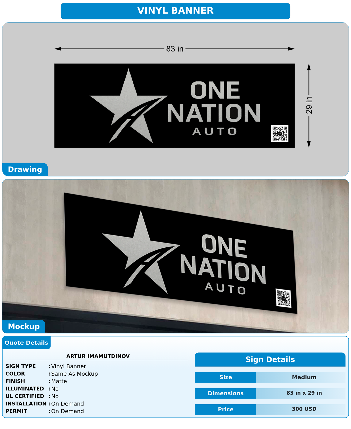 CUSTOM MOCKUP SIGN FOR Artur Imamutdinov