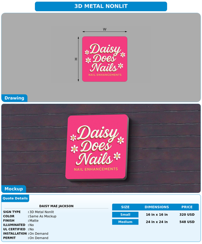 CUSTOM MOCKUP SIGN FOR Daisy Mae jackson