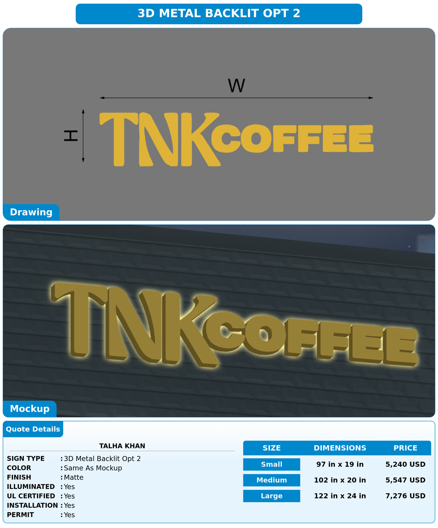 CUSTOM MOCKUP SIGN FOR Talha Khan