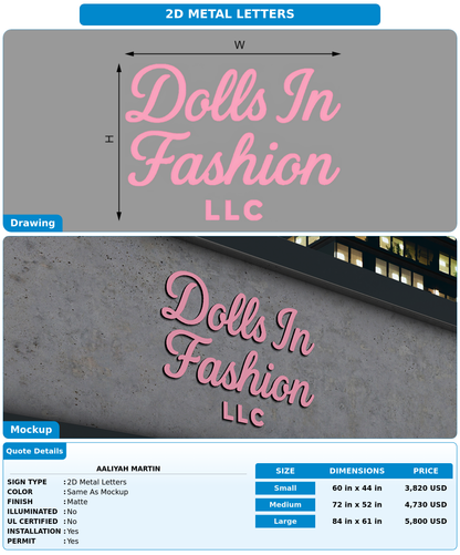 CUSTOM MOCKUP SIGN FOR Aaliyah Martin
