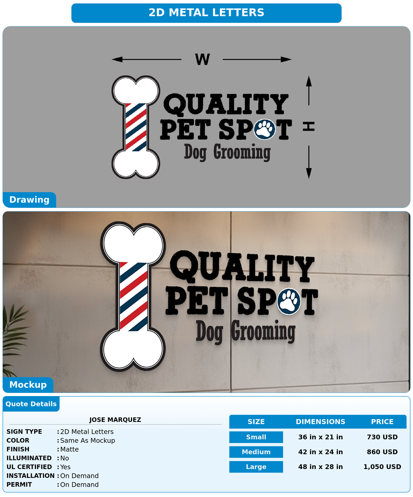 CUSTOM MOCKUP SIGN FOR Jose Marquez