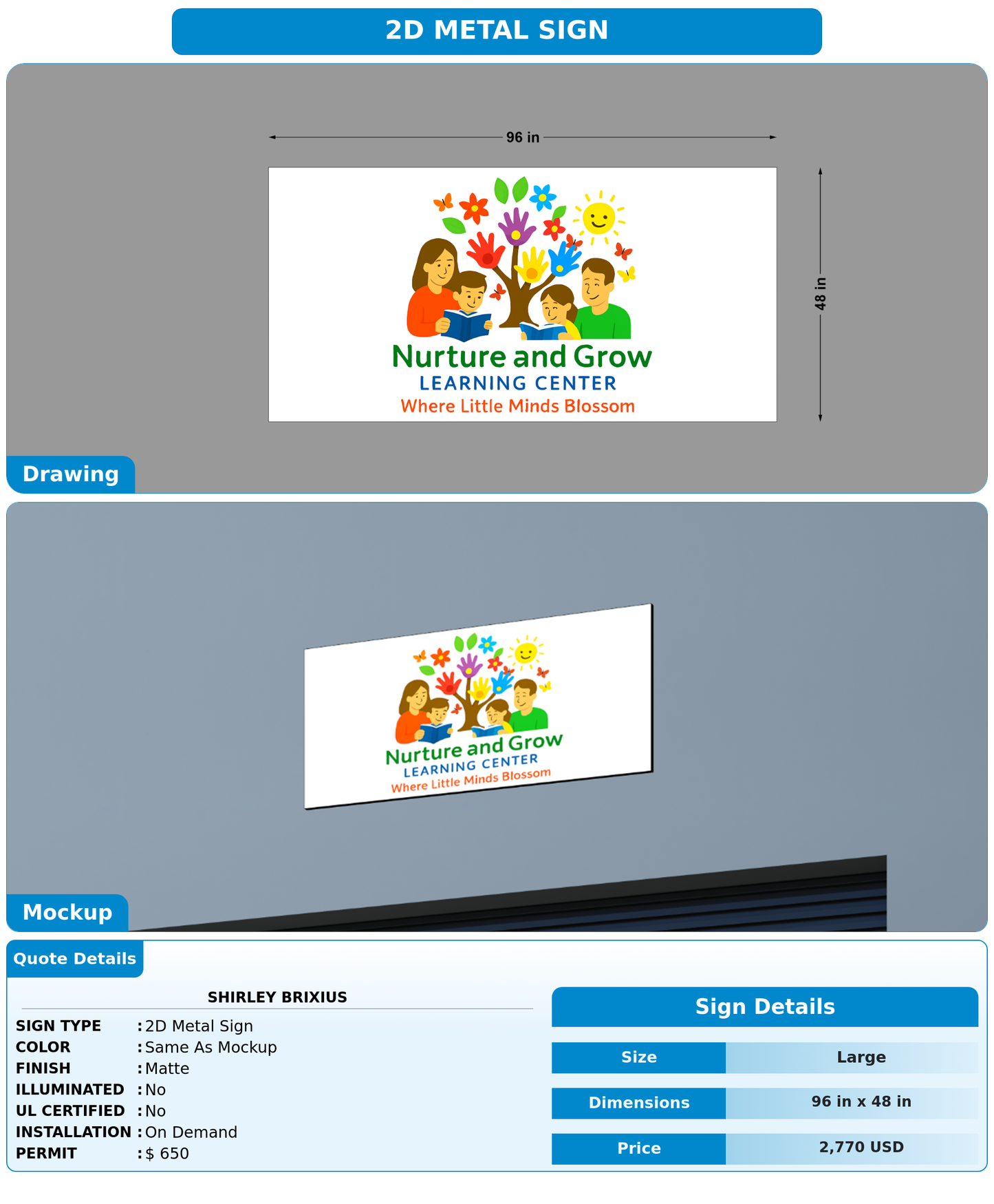 CUSTOM MOCKUP SIGN FOR Shirley Brixius