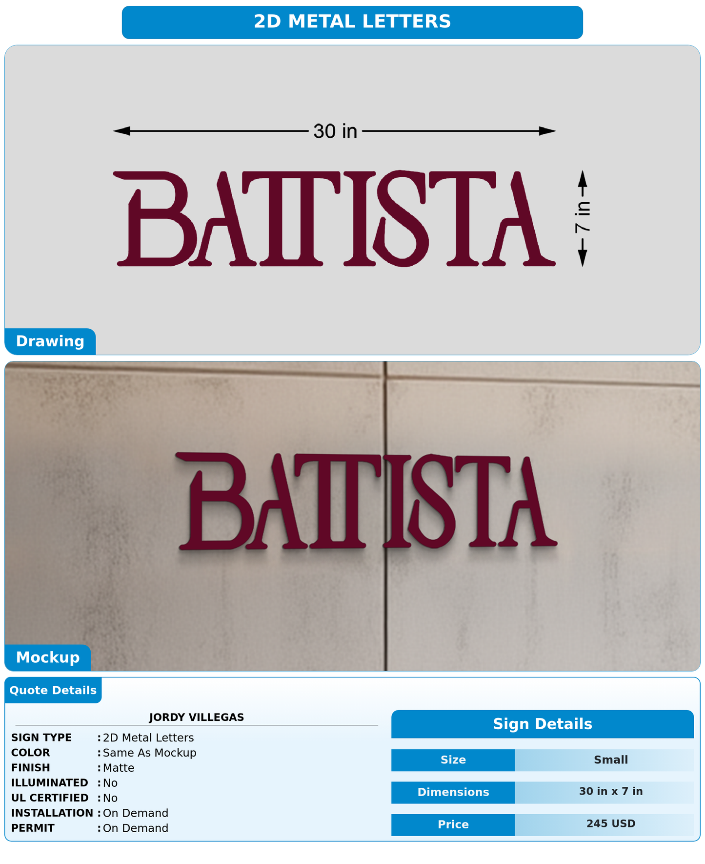 CUSTOM MOCKUP SIGN FOR Jordy Villegas