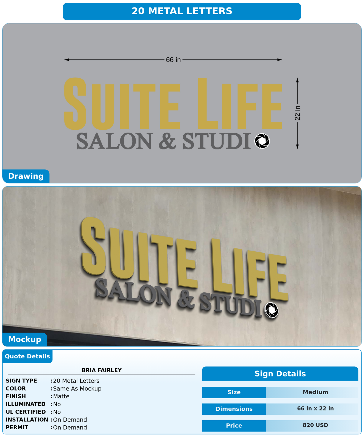 CUSTOM MOCKUP SIGN FOR Bria Fairley