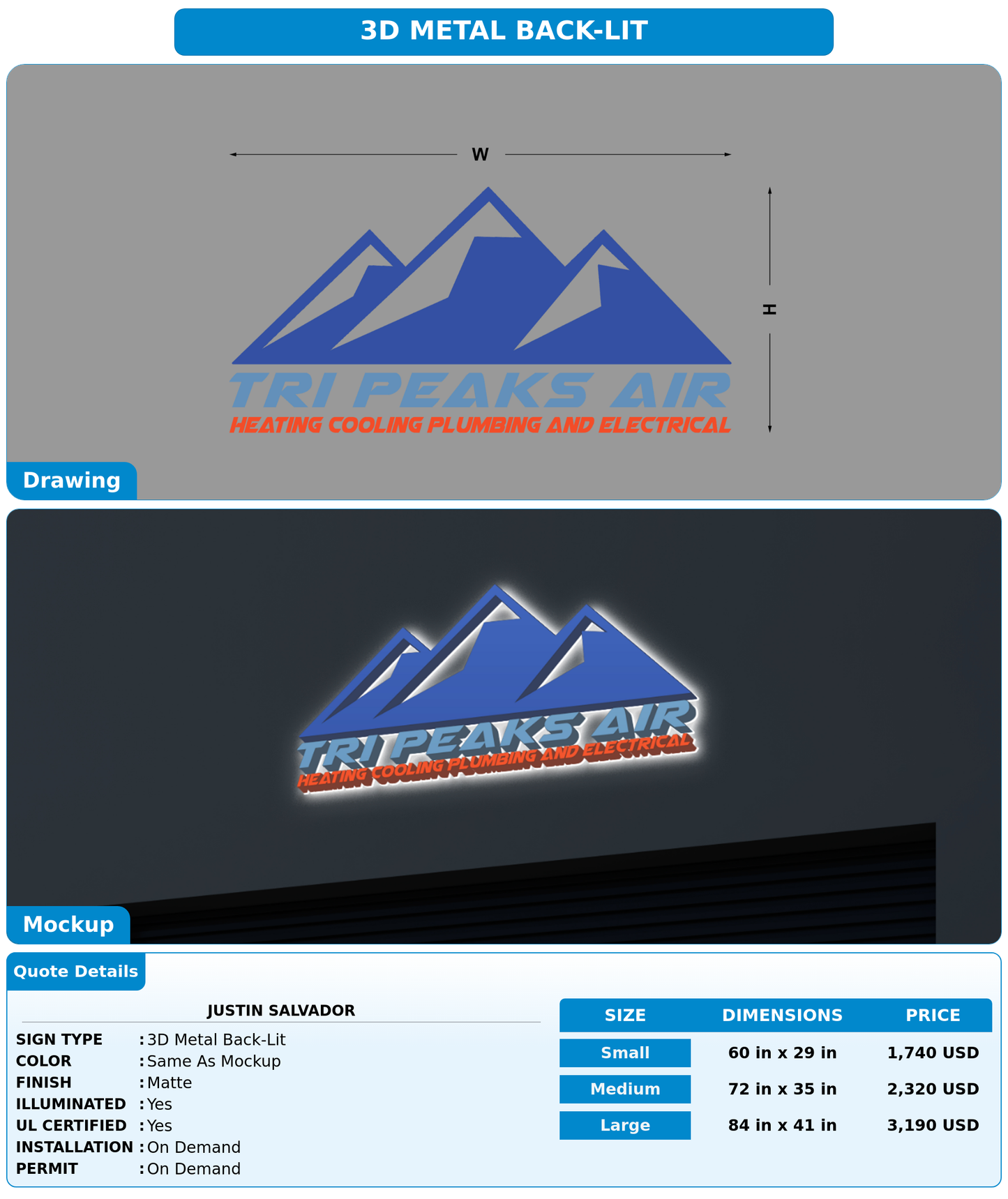 CUSTOM MOCKUP SIGN FOR Justin Salvador