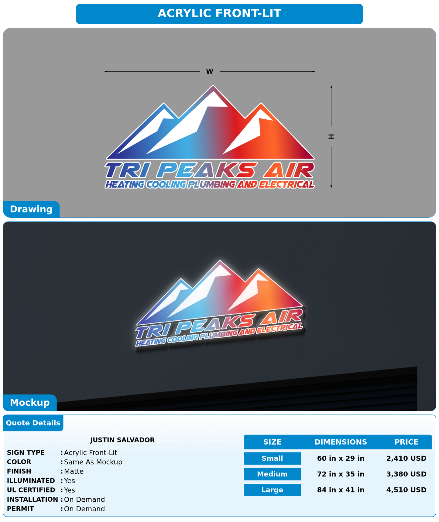 CUSTOM MOCKUP SIGN FOR Justin Salvador