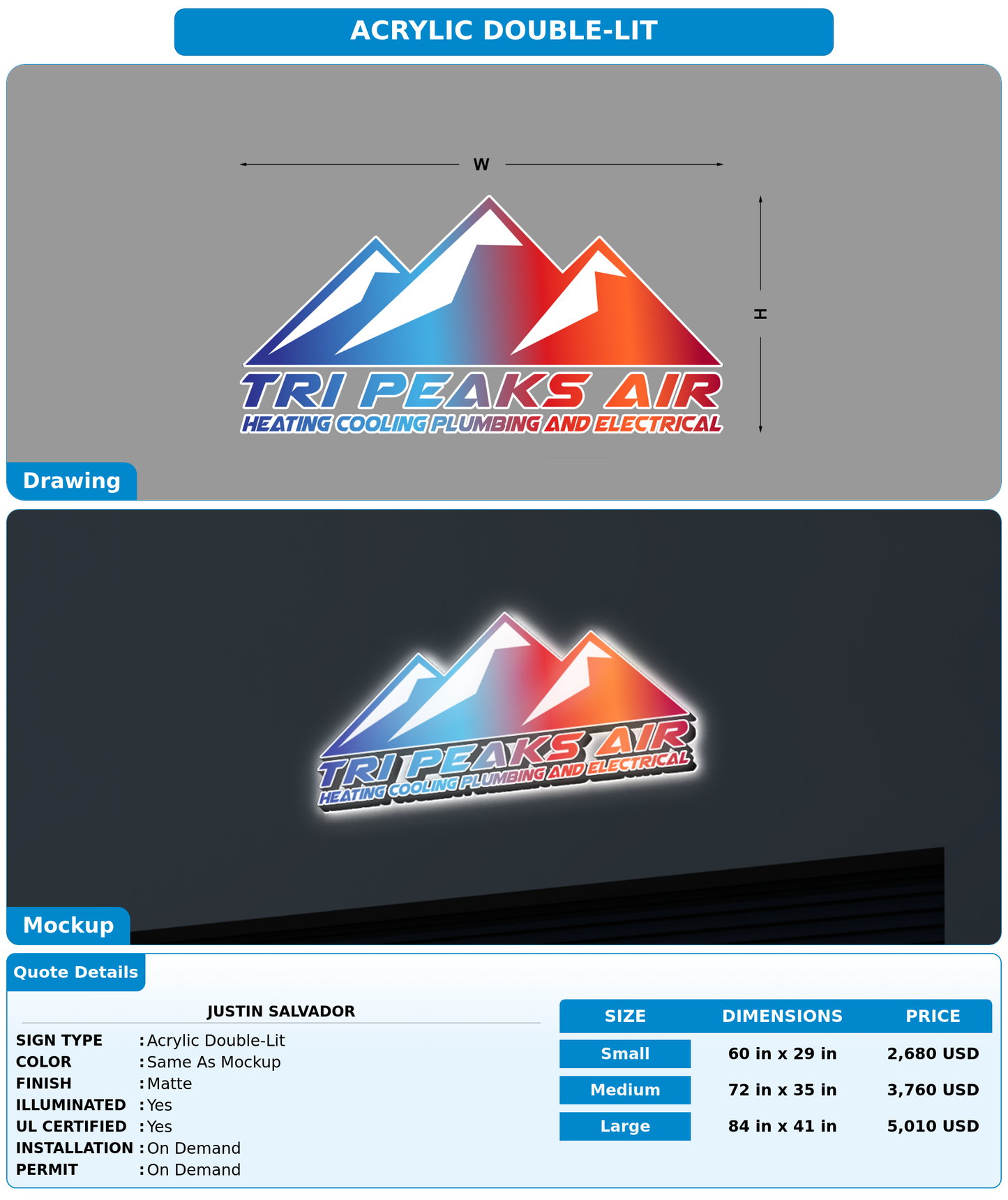 CUSTOM MOCKUP SIGN FOR Justin Salvador