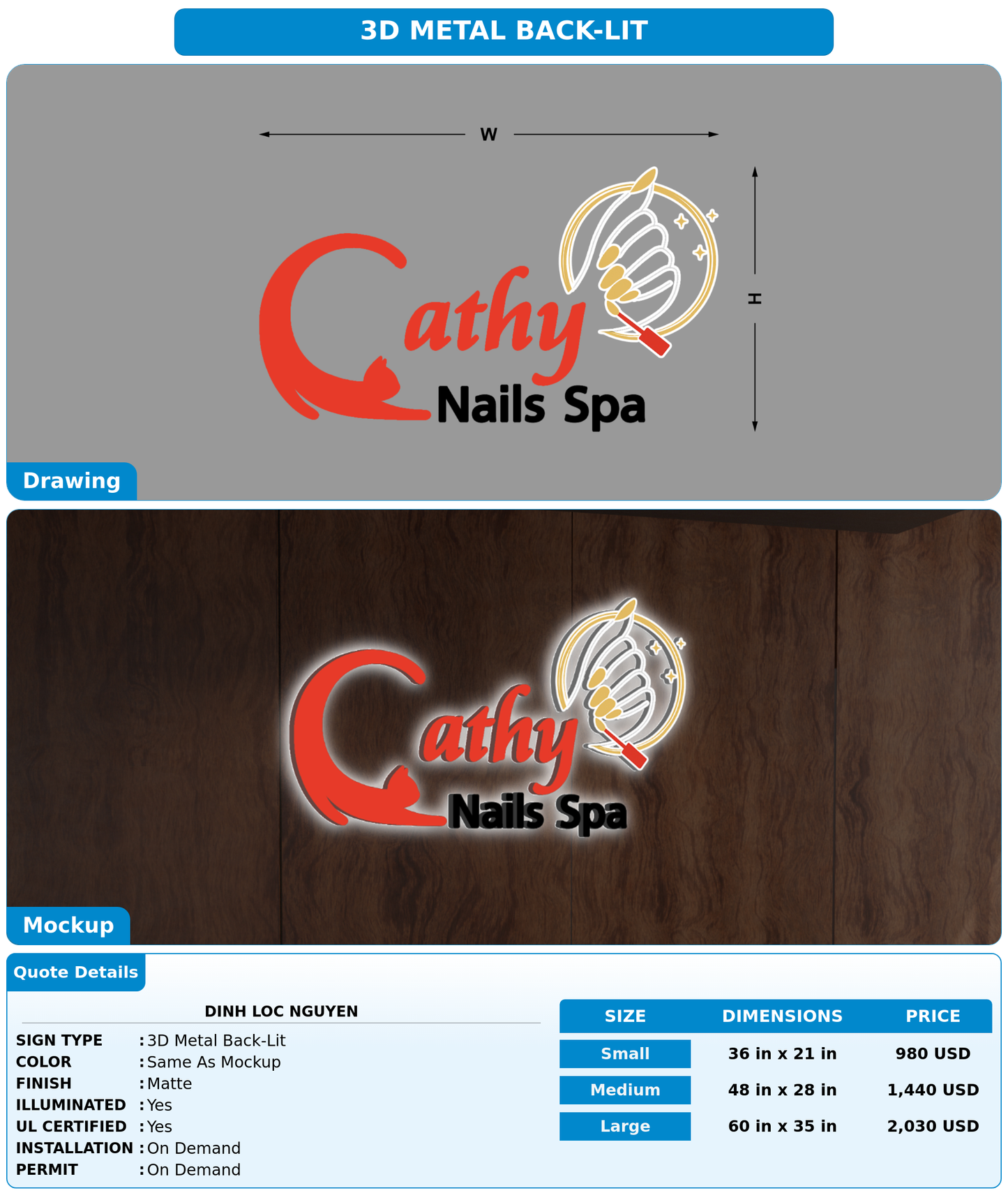 CUSTOM MOCKUP SIGN FOR Dinh Loc Nguyen