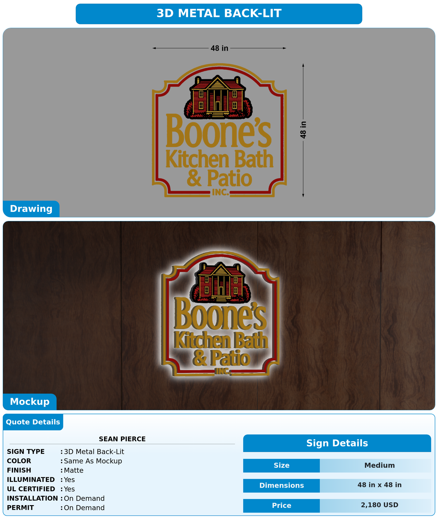 CUSTOM MOCKUP SIGN FOR Sean pierce