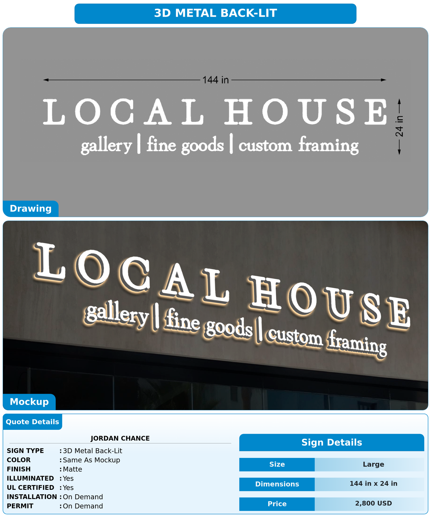 CUSTOM MOCKUP SIGN FOR Jordan Chance