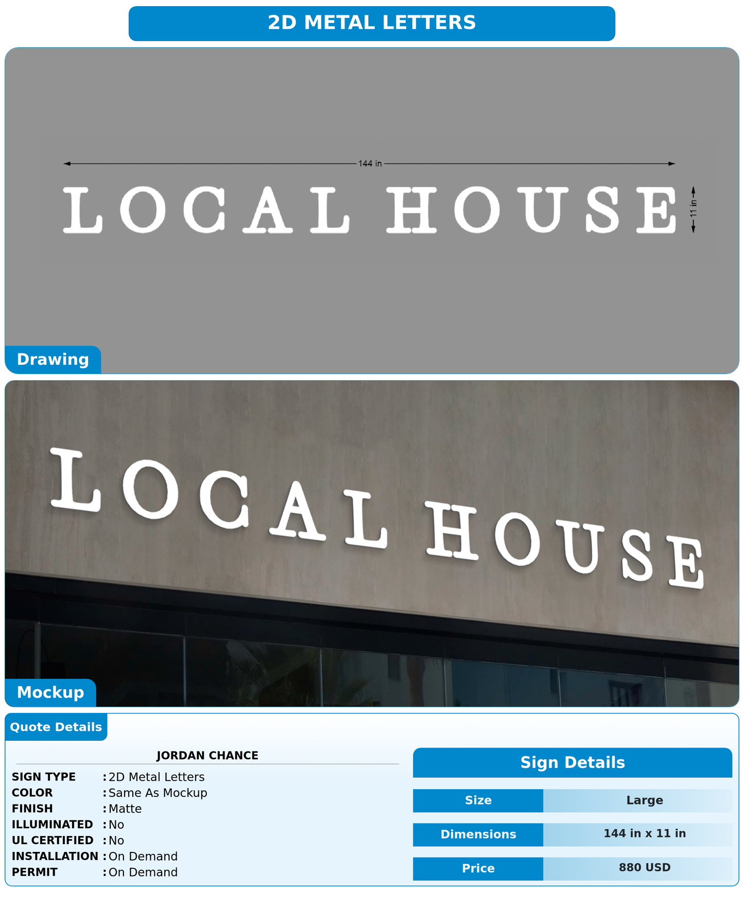 CUSTOM MOCKUP SIGN FOR Jordan Chance