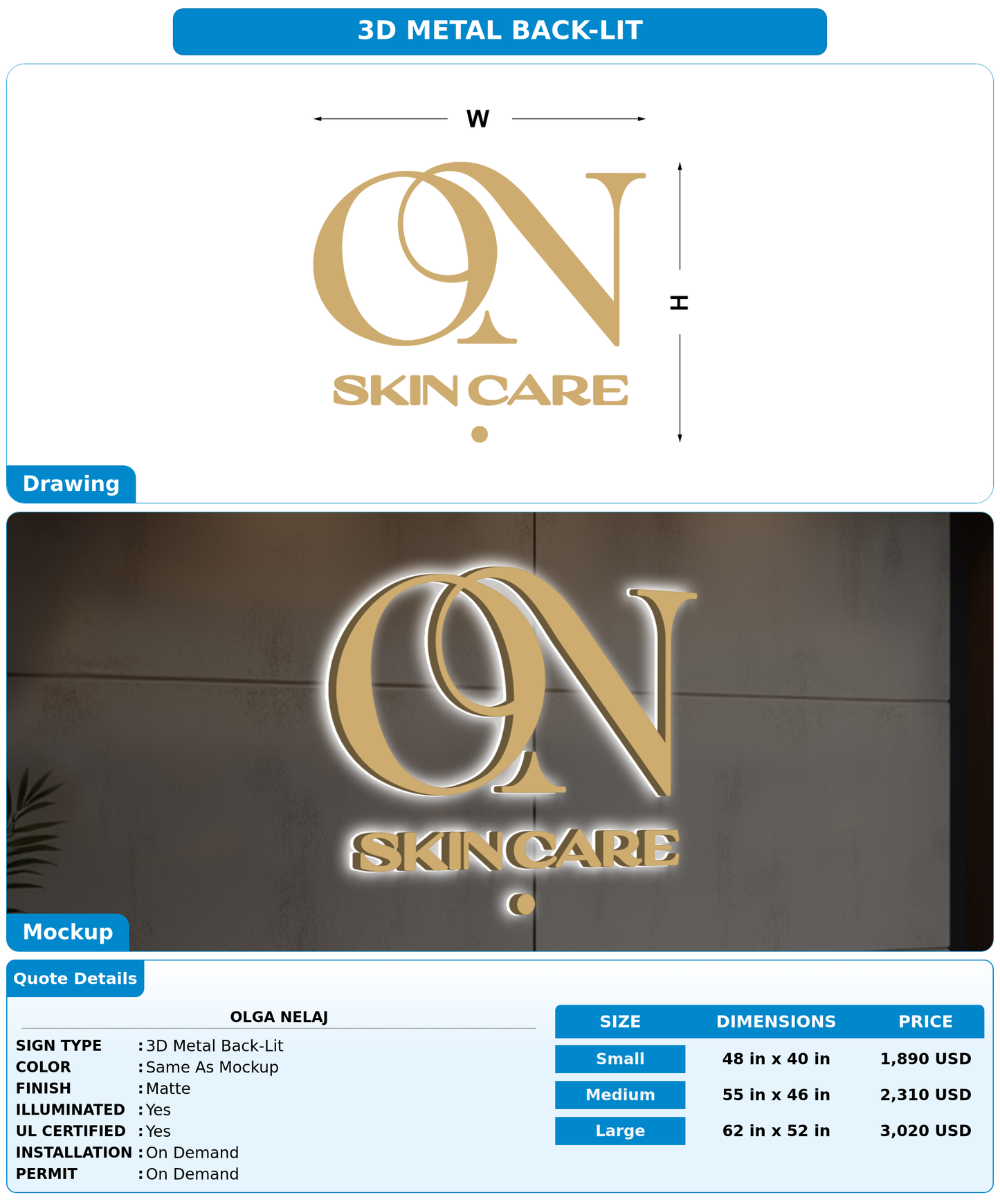 CUSTOM MOCKUP SIGN FOR Olga Nelaj
