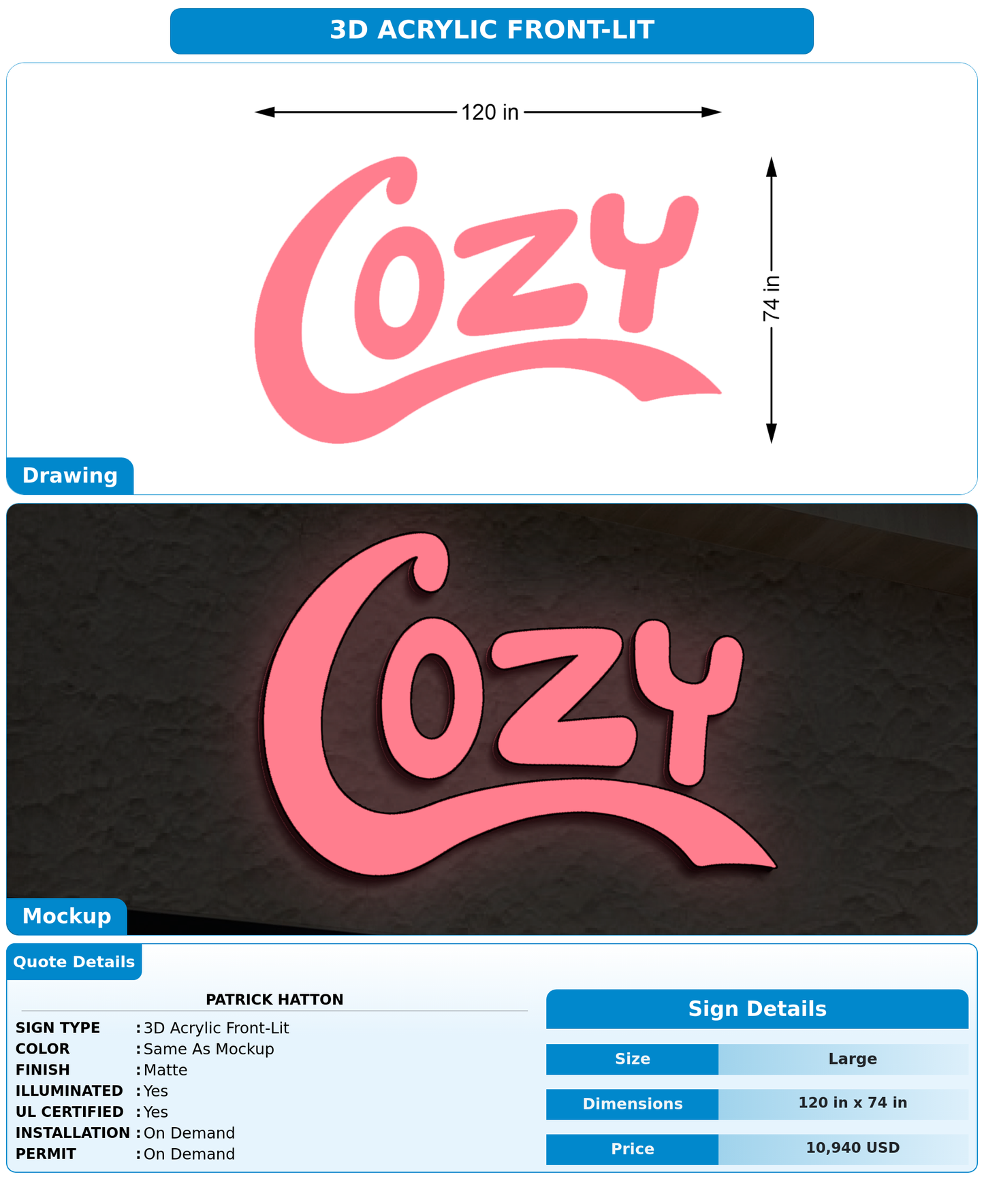 CUSTOM MOCKUP SIGN FOR Patrick Hatton