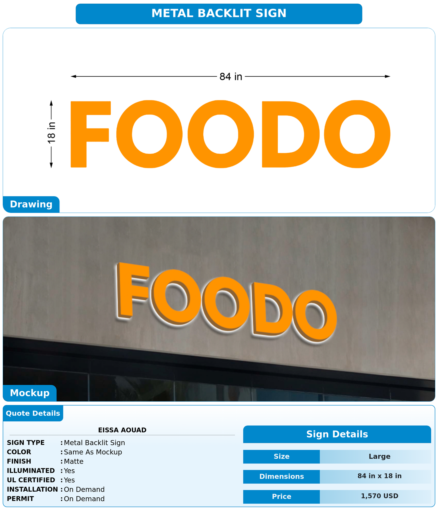 CUSTOM MOCKUP SIGN FOR Eissa aouad