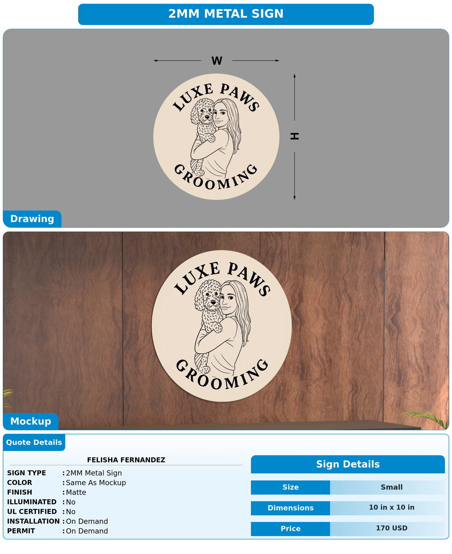 CUSTOM MOCKUP SIGN FOR Felisha Fernandez