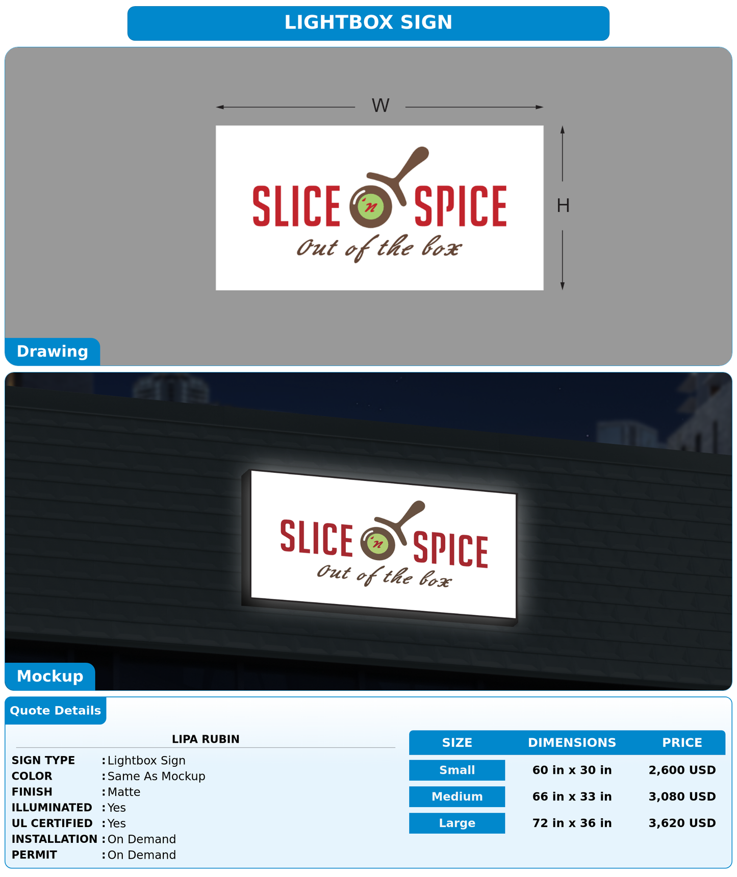 CUSTOM MOCKUP SIGN FOR Lipa rubin